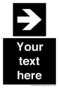 Custom Directional signage black arrow right Text: 